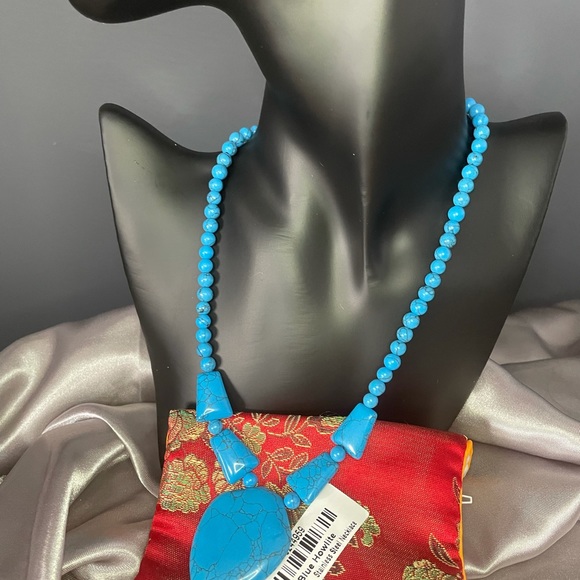 Natural Malachite Necklace: Stainless Steel clasp - Picture 2 of 10